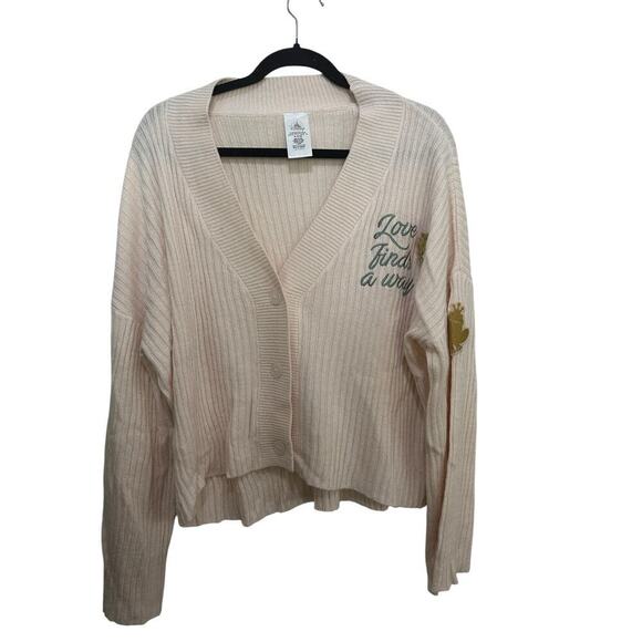 Disney Cream Princess & the Frog Love Finds a Way Button Up Cardigan Size M - Picture 1 of 7